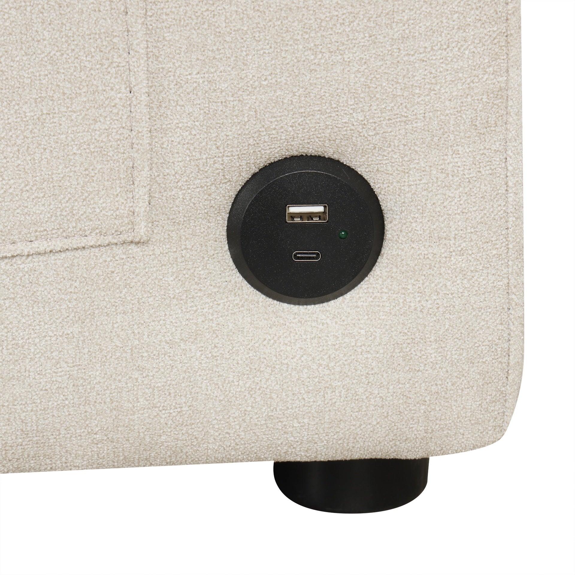 83.5" L-shaped Sofa Couch Convertible Sofa Bed Sectional Sofa with Ample Storage Space, Two Cup Holders and Two USB Ports for Living Room, Beige