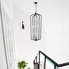 12-Light  Farmhouse Kitchen Chandeliers, Matte Black and Sliver Vintage Rustic Cage Light Fixture Adjustable Height  Chandeliers for Dining Room Hallway Foyer Entryway(E12 Bulbs Not Included)