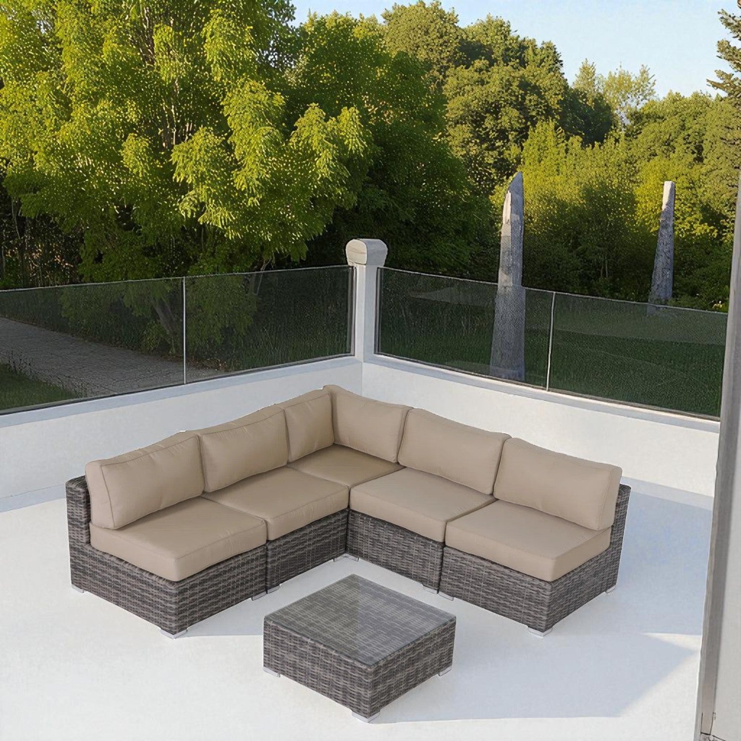 Fully Assembled 4-Piece Wicker Patio Set with Premium Cushions