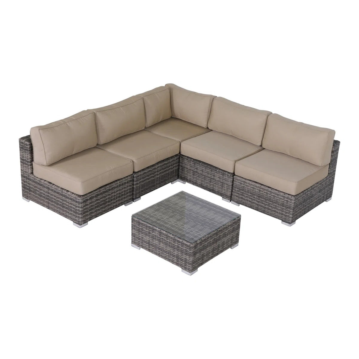 Fully Assembled 4-Piece Wicker Patio Set with Premium Cushions