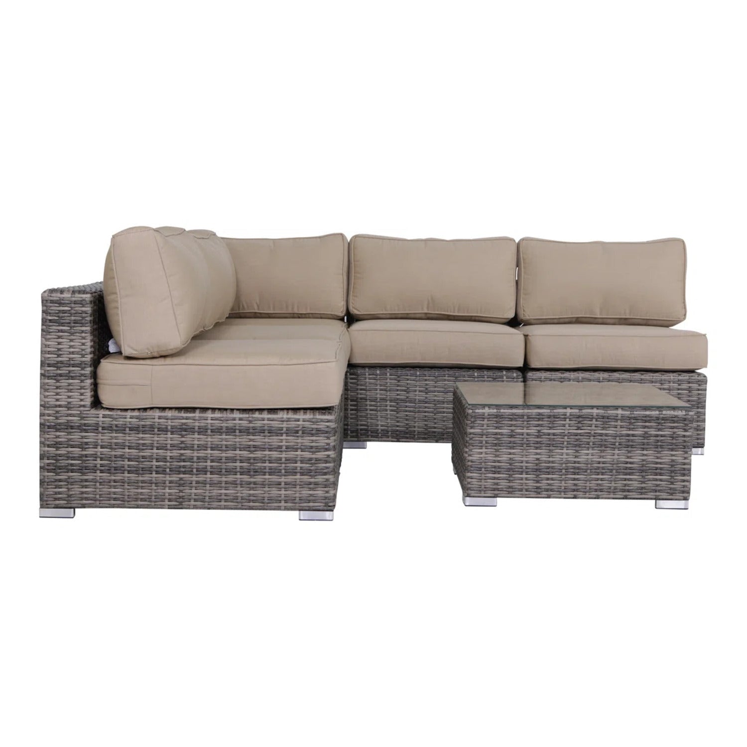 Fully Assembled 4-Piece Wicker Patio Set with Premium Cushions