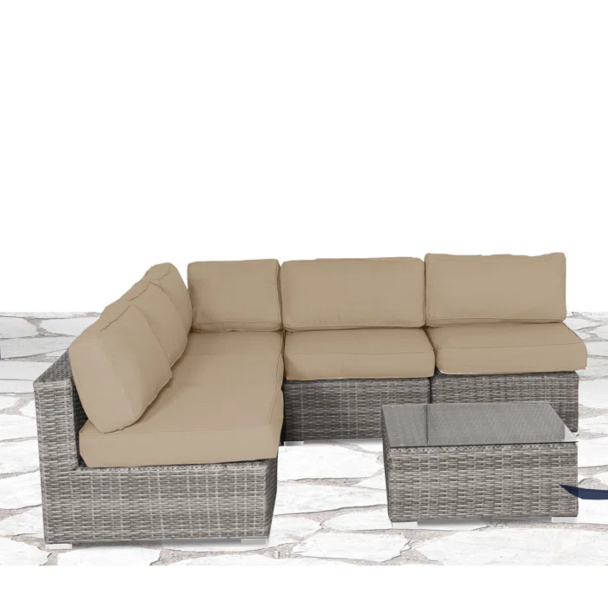 Fully Assembled 6-Piece Rattan Outdoor Seating Group with  Cushions