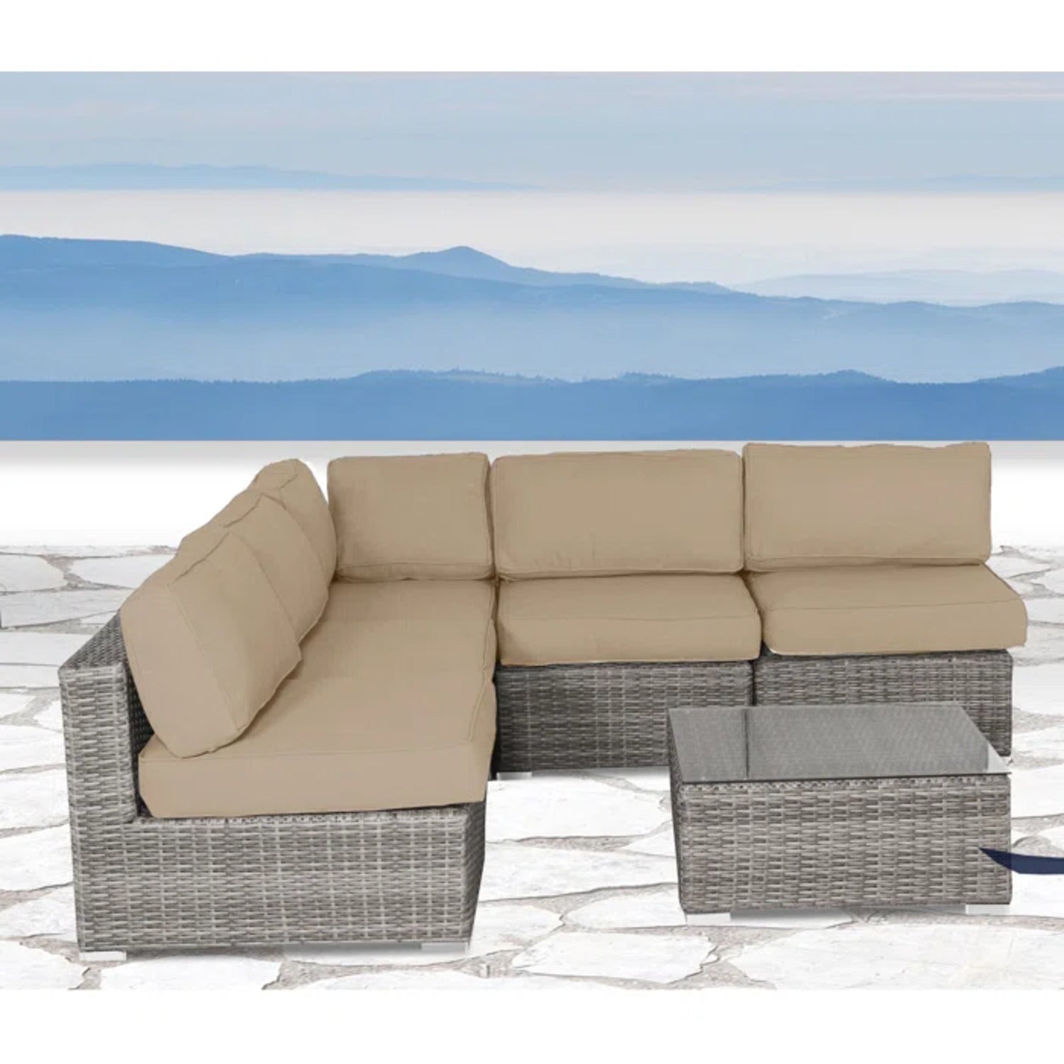 Fully Assembled 6-Piece Rattan Outdoor Seating Group with  Cushions