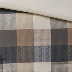 7 Piece Herringbone Comforter Set Neutral Cal King