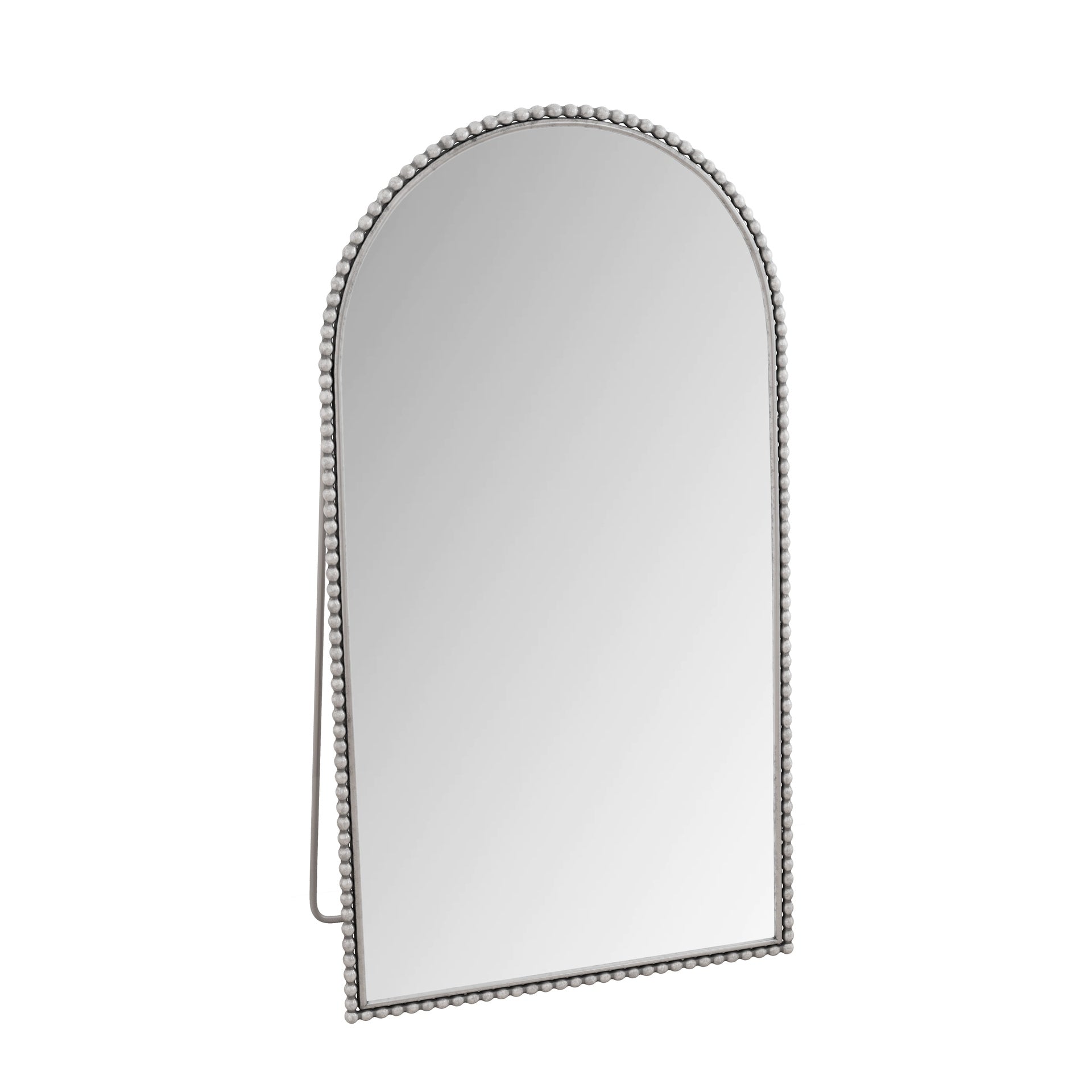 Iron Arch Retro Full Length Mirror With Supporting Feet, For Living Room, Bedroom (Silver)