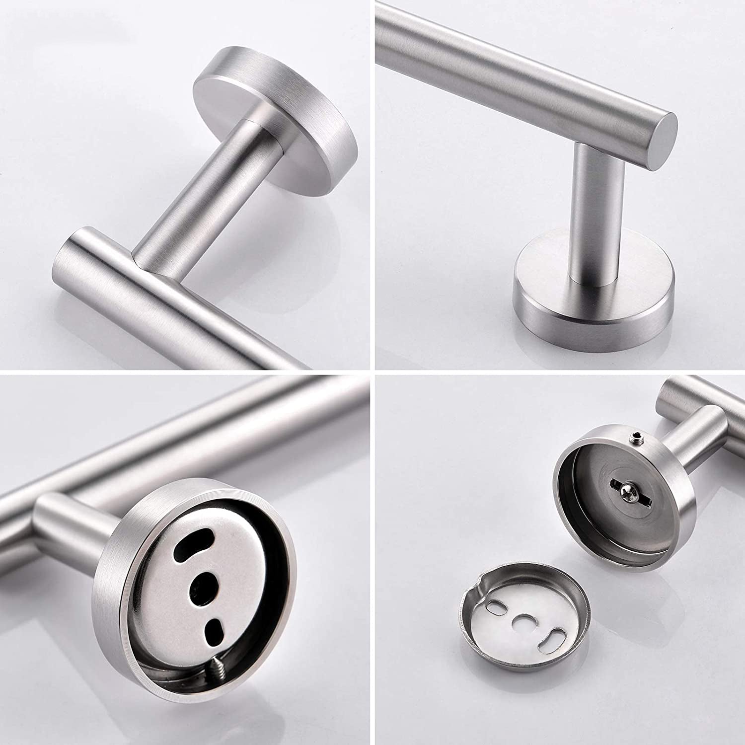 4-Pieces Brushed Nickle Bathroom Accessories Set, Stainless Steel Bathroom Hardware Set, Bath Towel Bar Set, Towel Racks for Bathroom Wall Mounted.