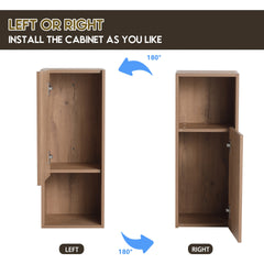 36" Bathroom Side Cabinet,Soft Close Doors,Float Mounting Design,Imitative Oak,(KD-Packing)