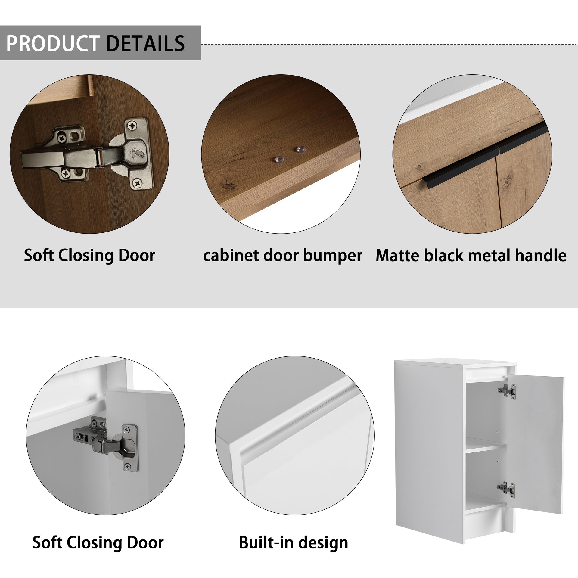 60 Inch Freestanding Bathroom Vanity with Black Ceramic Sink and Storage Cabinets, Soft Closing Door, 02424IMO*2+0312 Combination Cabinet, KD-Package