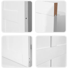 CRAZY ELF 28" x 84" Six Panel Real Primed Door Slab, DIY Panel Door, Modern Interior Barn Door, Water-proof, Anti-deformation, Pre-Drilled Ready to Assemble, Suitable for Pre-hung Door and Barn Door