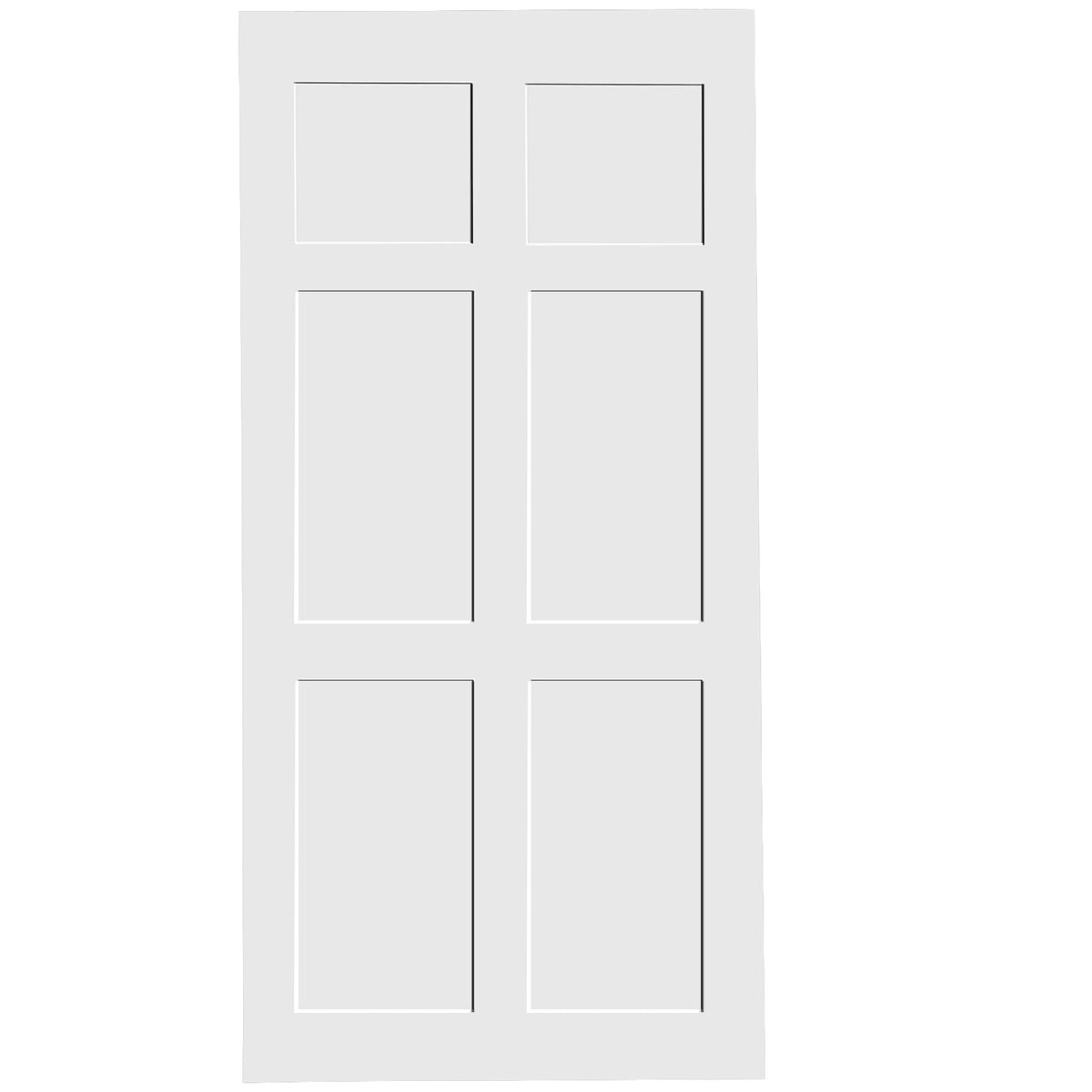 CRAZY ELF 28" x 84" Six Panel Real Primed Door Slab, DIY Panel Door, Modern Interior Barn Door, Water-proof, Anti-deformation, Pre-Drilled Ready to Assemble, Suitable for Pre-hung Door and Barn Door