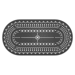L81.89*W41.34-inch Cast Aluminum Patio Dining Table With Black Frame and Umbrella Hole