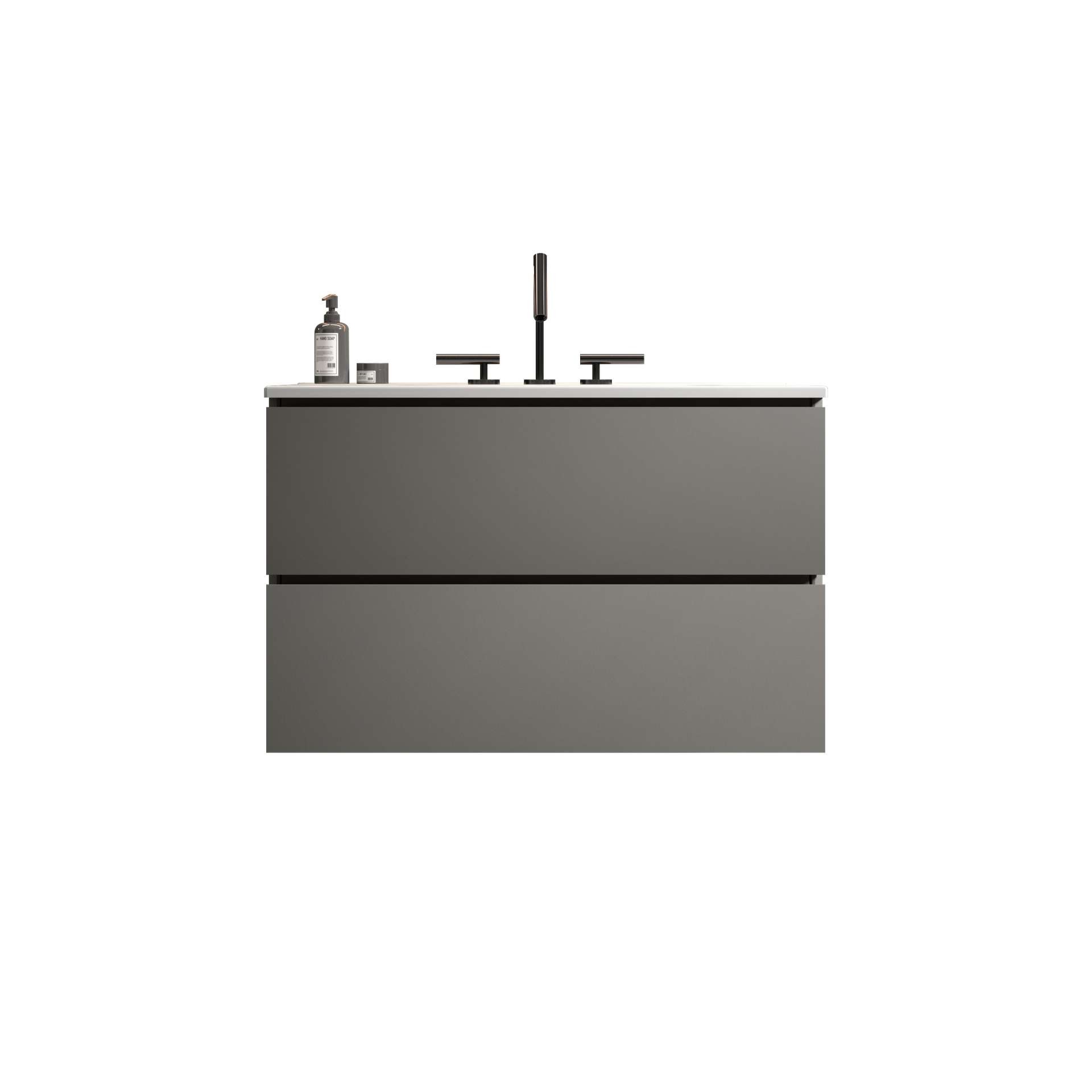 TIA 30" Wall Mount Space grey Bathroom Vanity with Ceramic Sink with Three Faucet Holes, Large Storage Floating Bathroom Vanity for Modern Bathroom, Pre-assembled