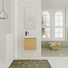 20" Wall-Mounted Bathroom Vanity with Ceramic Sink, Storage Cabinet with Doors,Bathroom Cabinet Set