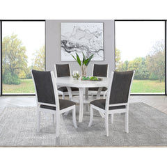 Tyler Pearl White 5-piece Round Wood Dining Table Set