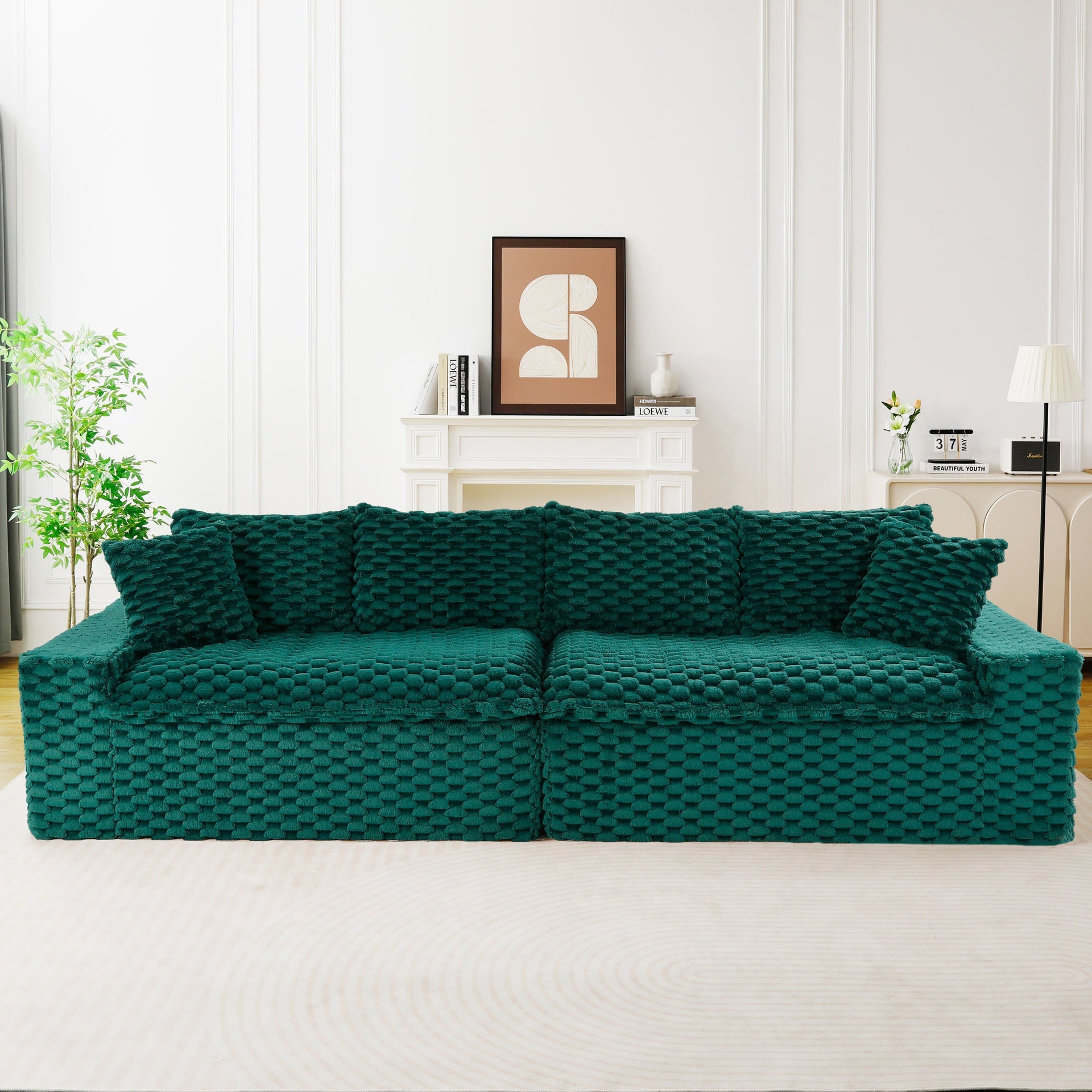 Luxury Green Turtle Velvet Multifunctional Sofa - Arrangeable in Single Row, Side-by-Side or Facing Each Other, Stylish Living Room Furniture for Cozy Home Decor