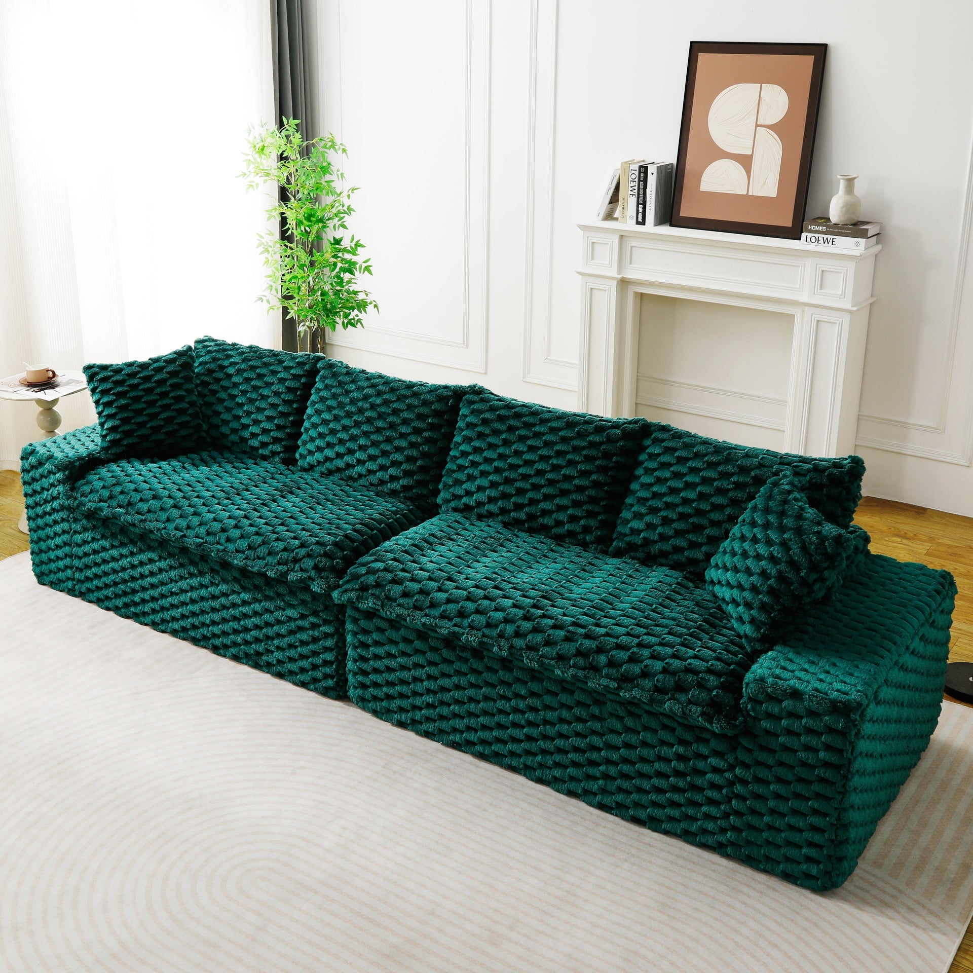 Luxury Green Turtle Velvet Multifunctional Sofa - Arrangeable in Single Row, Side-by-Side or Facing Each Other, Stylish Living Room Furniture for Cozy Home Decor