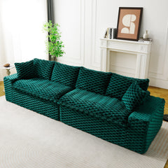 Luxury Green Turtle Velvet Multifunctional Sofa - Arrangeable in Single Row, Side-by-Side or Facing Each Other, Stylish Living Room Furniture for Cozy Home Decor