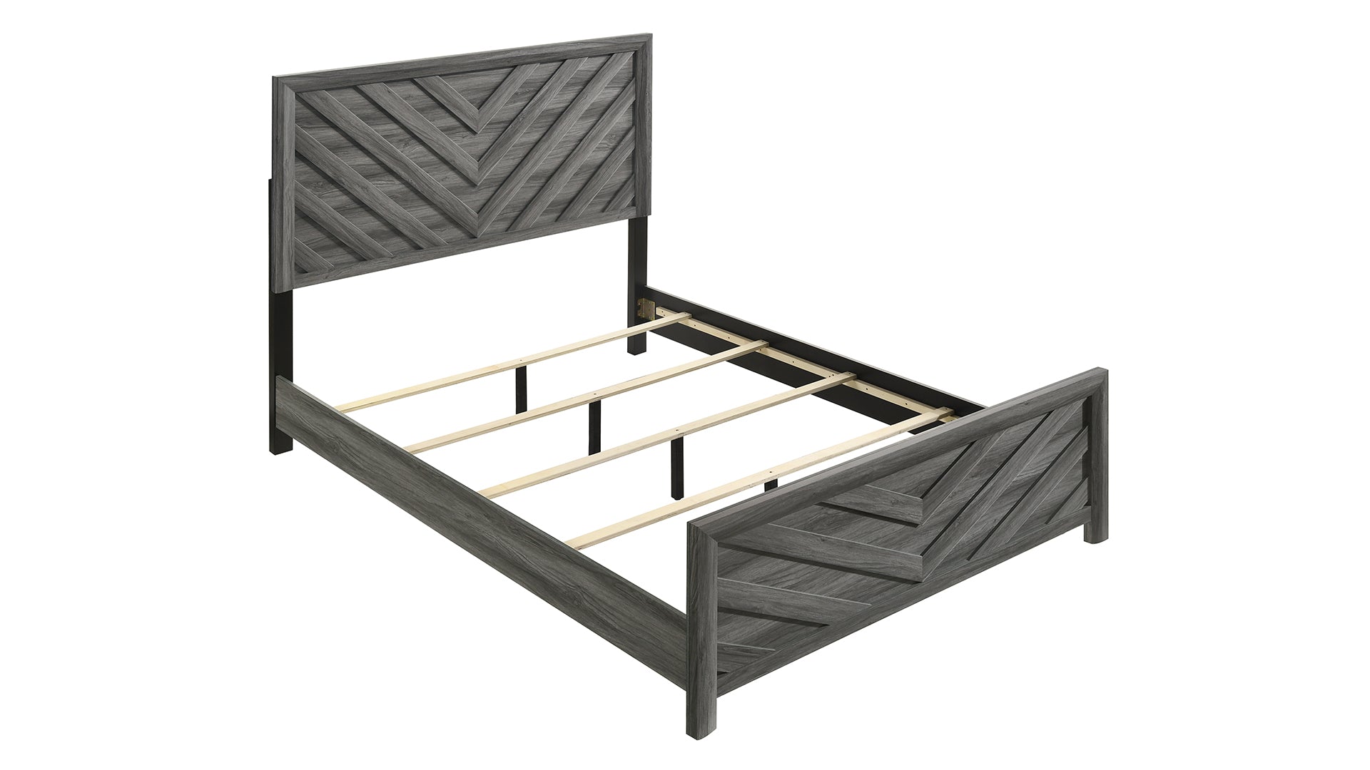 Denver Modern Style Queen Bed Made with Wood in Gray (CA Inventory)