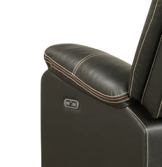 Challenger Modern Contemporary LED Power Recliner 3PC(Sofa + Loveseat + Chair) including cup holders Loveseat with console & Bluetooth speakers made with wood and metal frame in Gray (NJ INVENTORY)