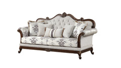 Gloria Traditional Style 3PC button tufted Living Room Set Ivory