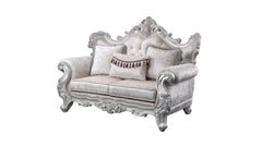 Melrose 2Pc Traditional Living room set in champagne with silver brush
