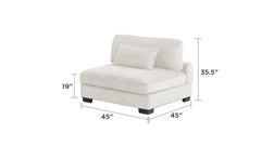 Bentley modern style Corduroy fabric upholstered ARMLESS CHAIR made with wood frame in Cream (NJ Warehouse inventory)
