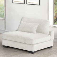 Bentley modern style Corduroy fabric upholstered ARMLESS CHAIR made with wood frame in Cream (NJ Warehouse inventory)