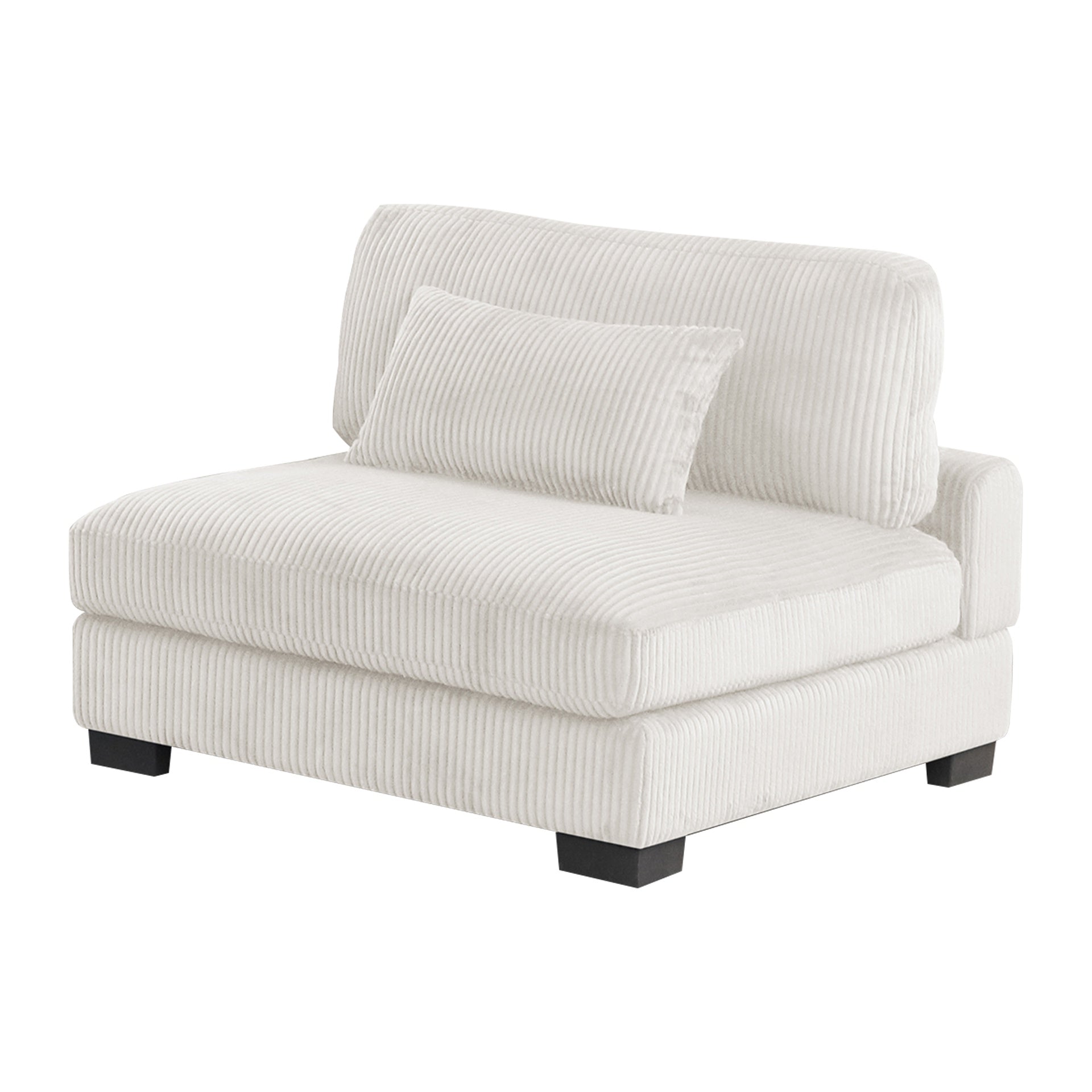Bentley modern style Corduroy fabric upholstered ARMLESS CHAIR made with wood frame in Cream (NJ Warehouse inventory)
