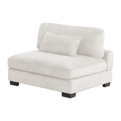 Bentley modern style Corduroy fabric upholstered ARMLESS CHAIR made with wood frame in Cream (NJ Warehouse inventory)