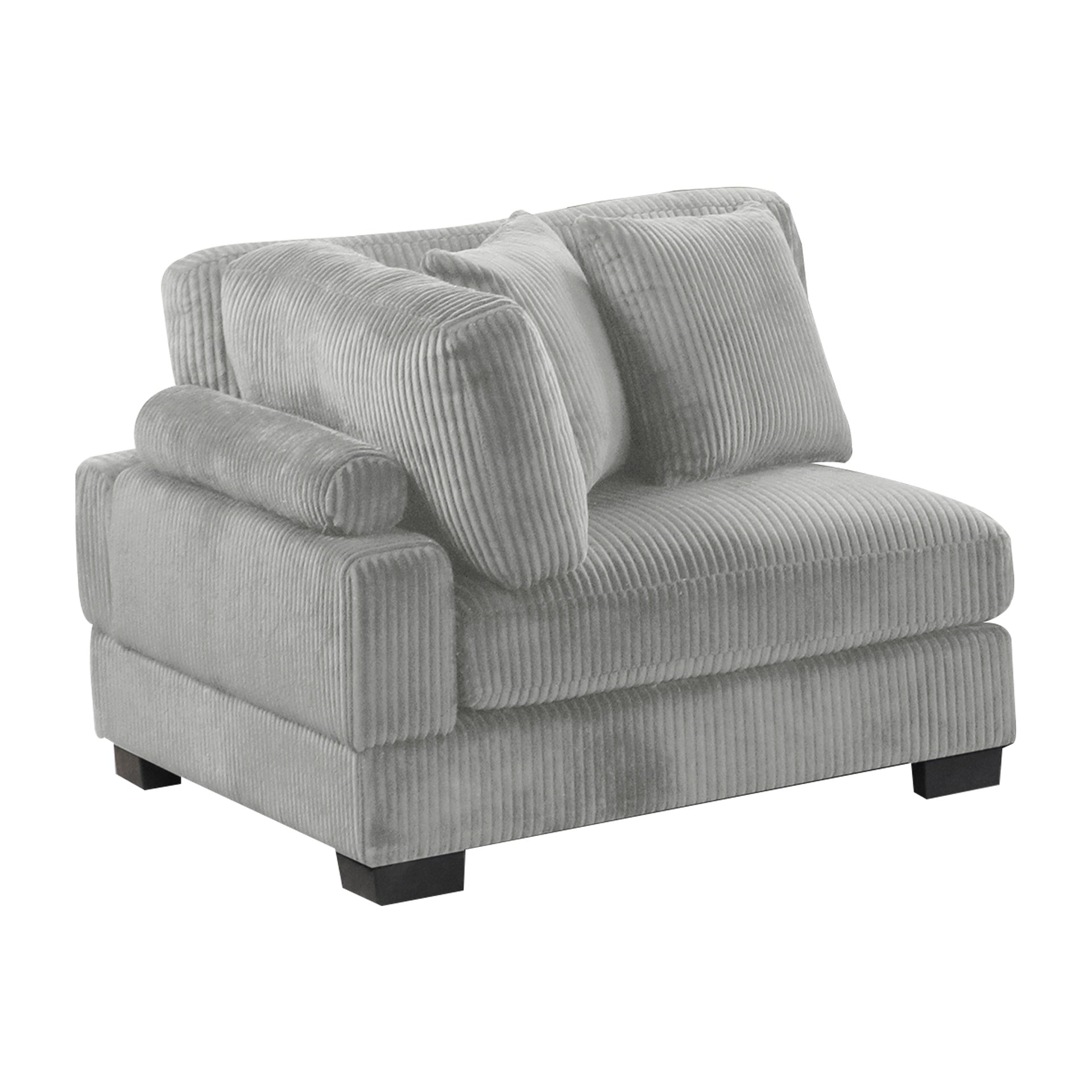 Bentley modern style Corduroy fabric upholstered CORNER Wedge made with wood frame in Gray (NJ Warehouse inventory)