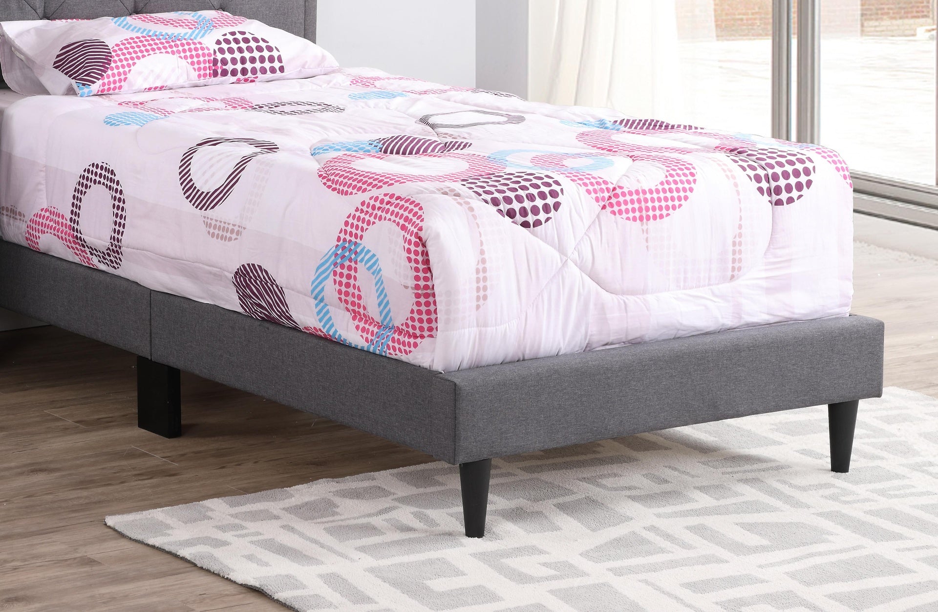 Cozy Casual Twin Bed In Sleek Gray