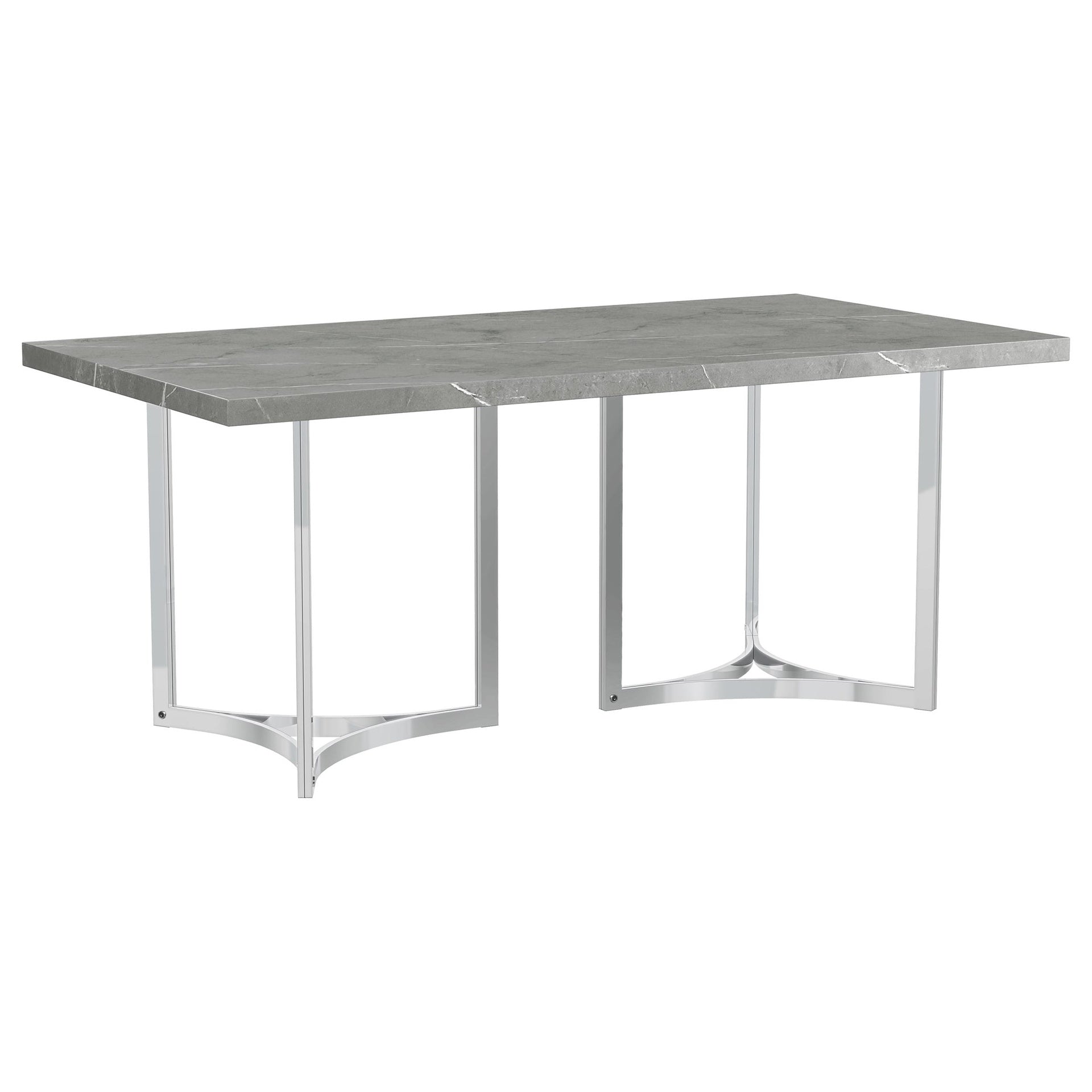 Savona Grey Faux Marble Rectangular Dining Table