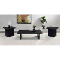 Caroline Black 3-piece Rectangular Coffee and End Table Set