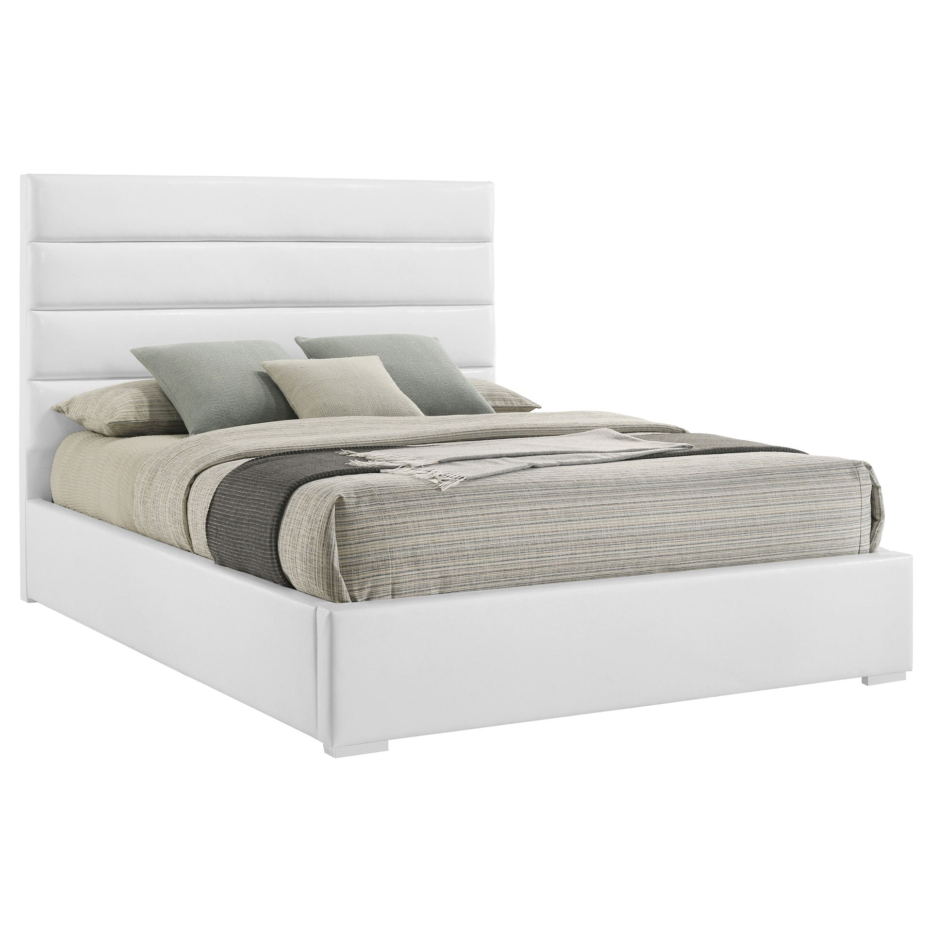 Dulcey White Upholstered Eastern King Platform Bed