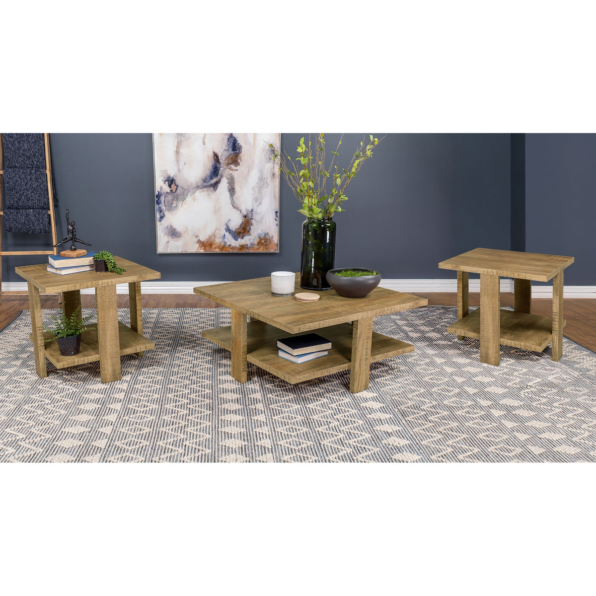 Runnion Mango Brown 3-piece Coffee and End Table Set