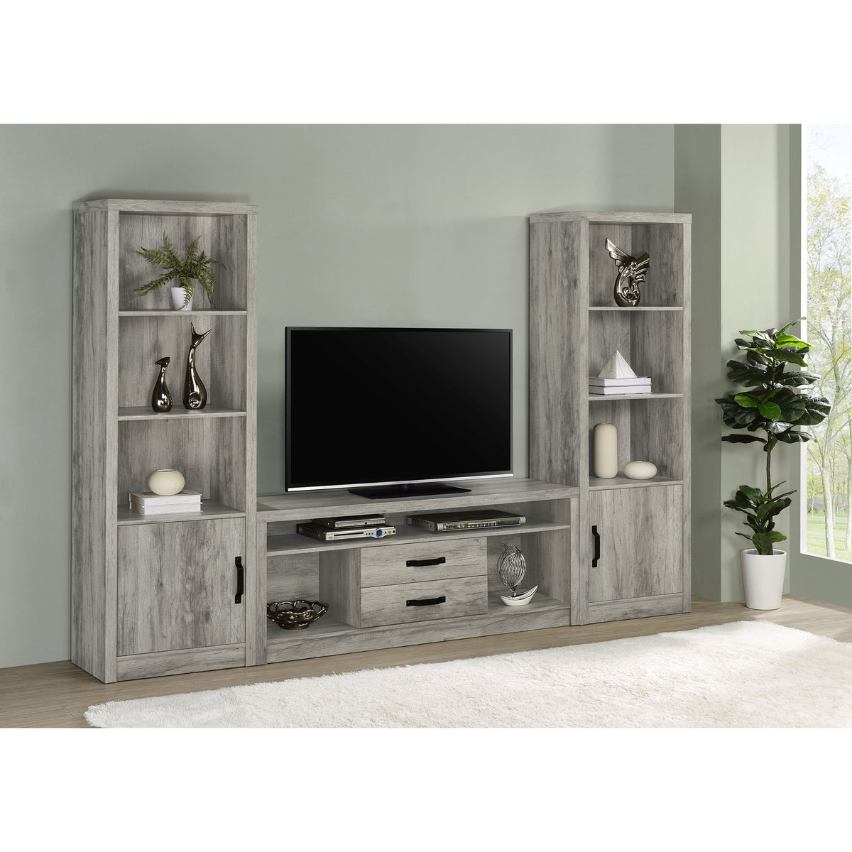 Conifer Grey Driftwood 3-piece TV Entertainment Center