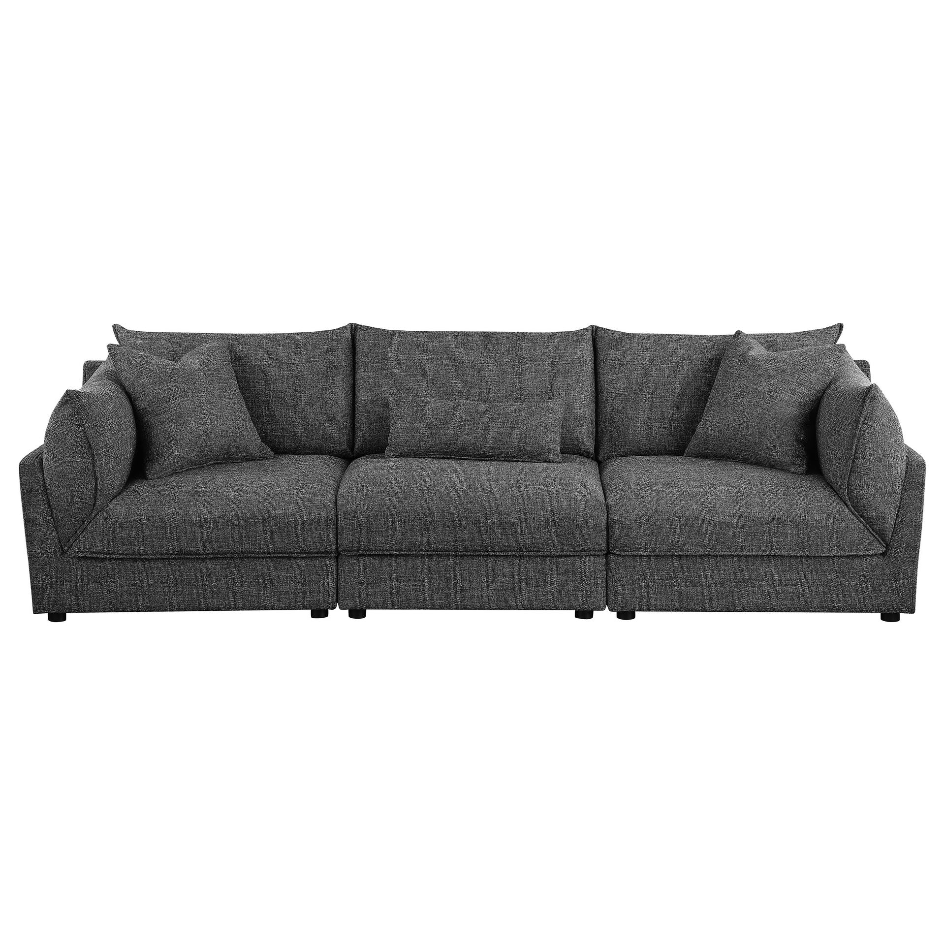 Tomasina Barely Black 3-Piece Sofa