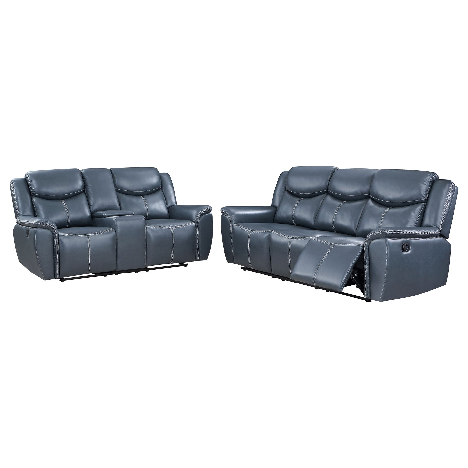 Stanwicke Blue 2-piece Motion Reclining Sofa Set