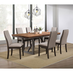 Holloway Natural Walnut and Grey 7-piece Dining Set
