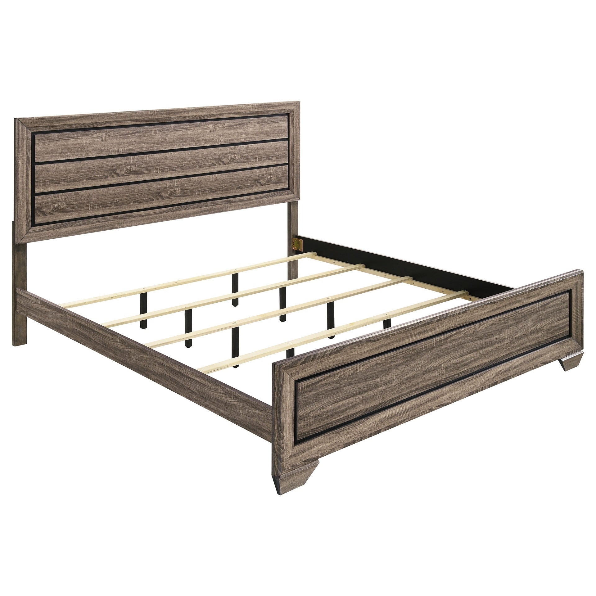 Oatfield Washed Taupe Panel Eastern King Bed with Slat