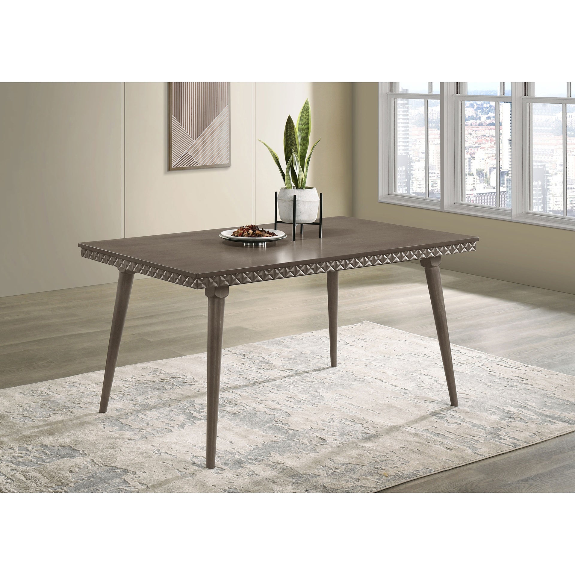 Perkins Dark Brown Rectangular Wood Dining Table