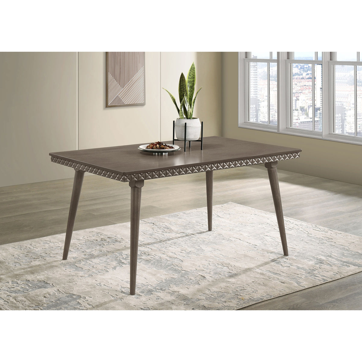 Perkins Dark Brown Rectangular Wood Dining Table