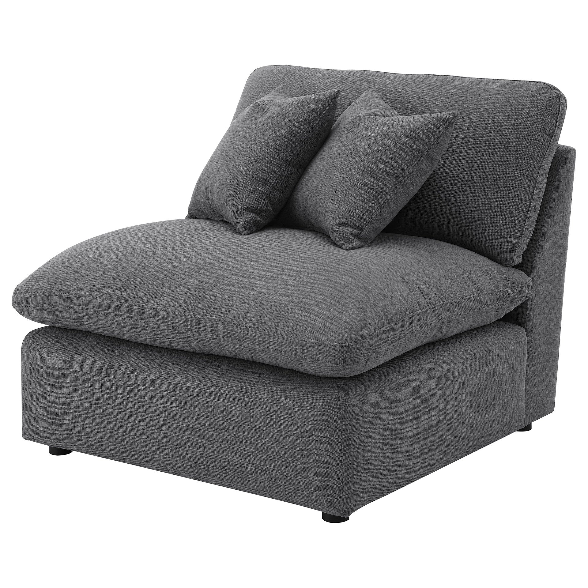 Greeley Charcoal Upholstered Armless Chair