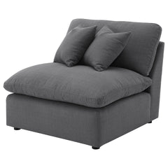 Greeley Charcoal Upholstered Armless Chair