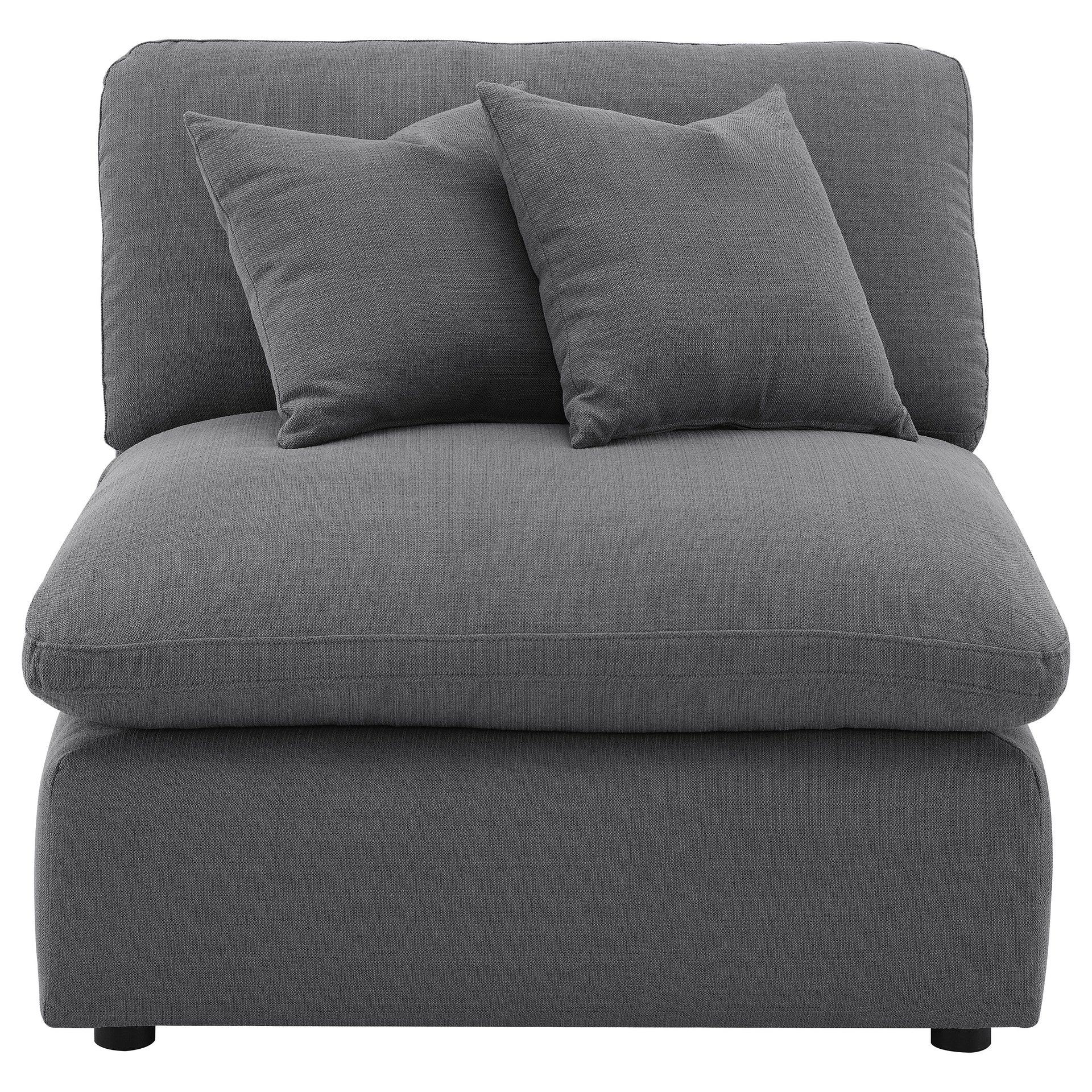 Greeley Charcoal Upholstered Armless Chair