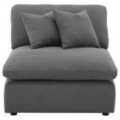Greeley Charcoal Upholstered Armless Chair