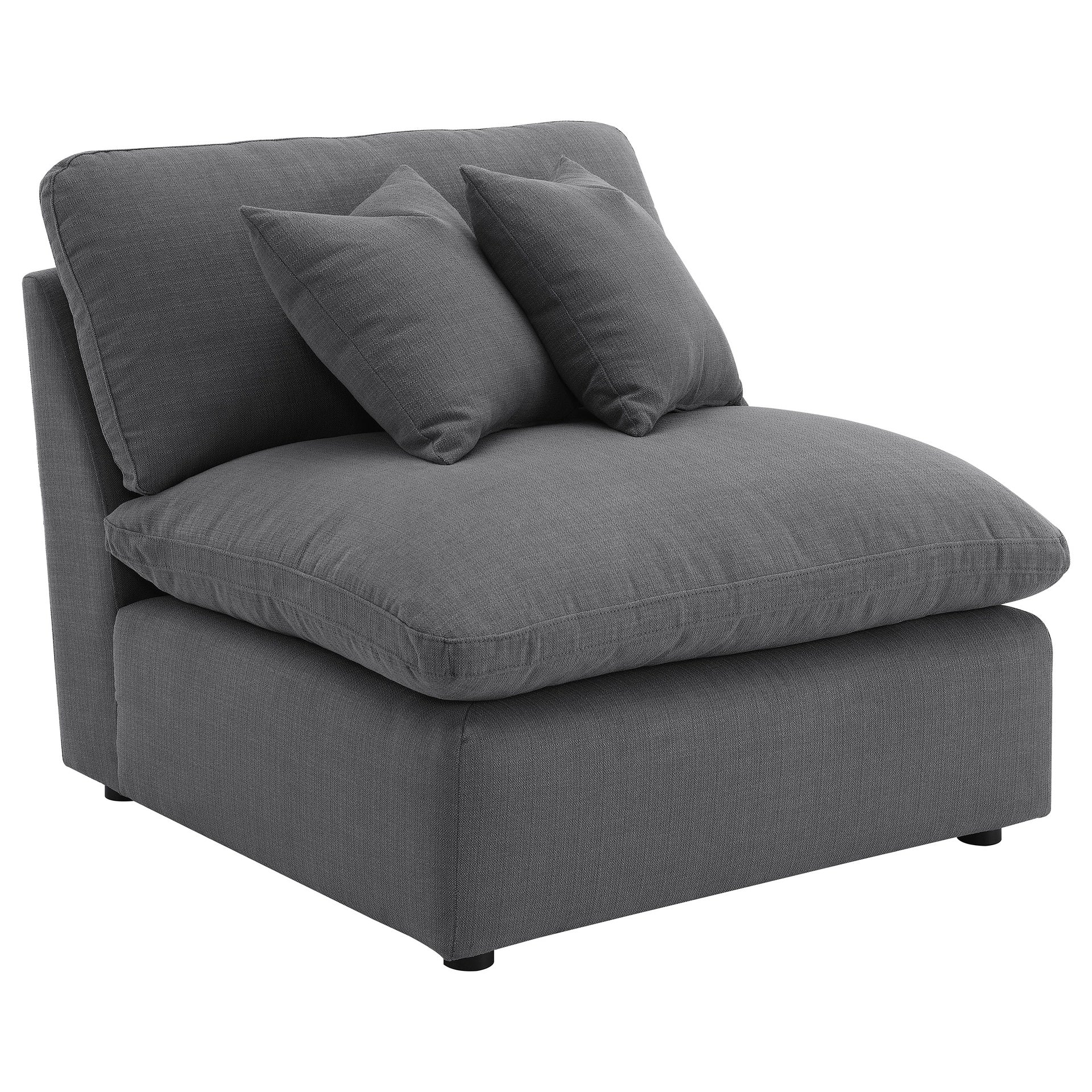 Greeley Charcoal Upholstered Armless Chair