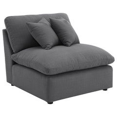 Greeley Charcoal Upholstered Armless Chair