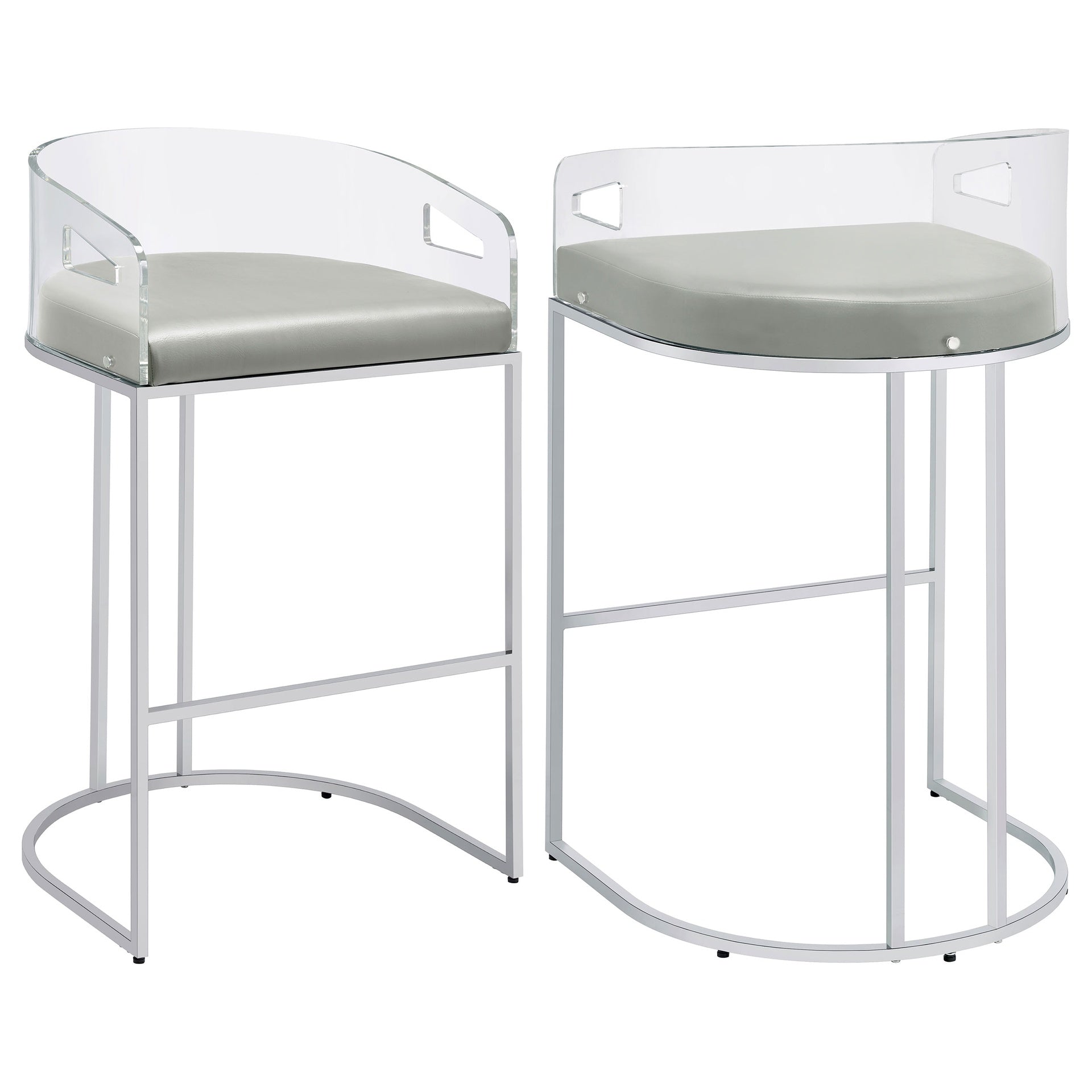 Mello Chrome Upholstered Bar Chair (Set of 2)