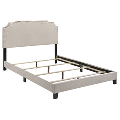 Copper Beige Upholstered Eastern King Panel Bed